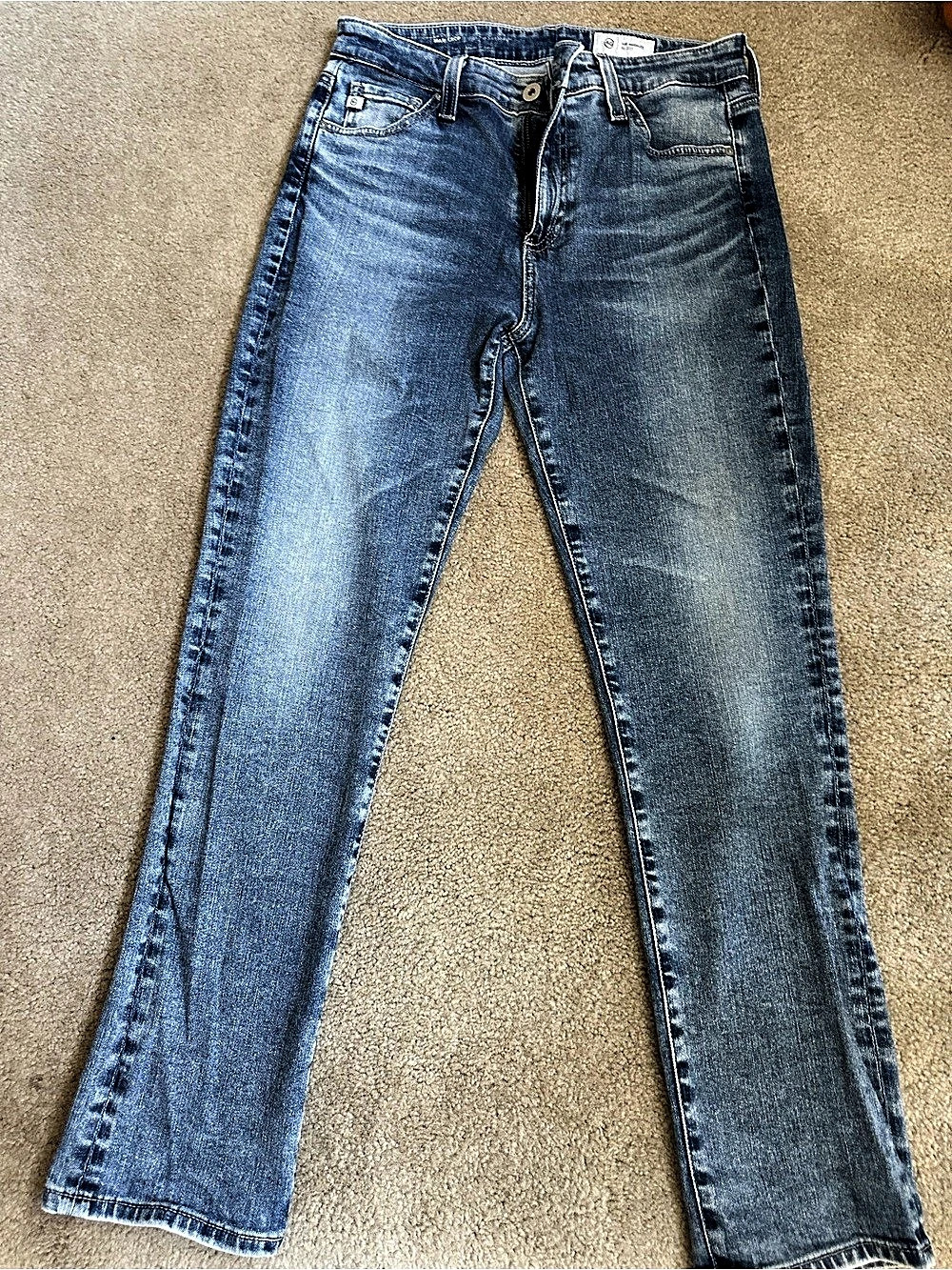 AG Adriano Goldschmied Mari High Rise Slim Straight Cropped Jeans